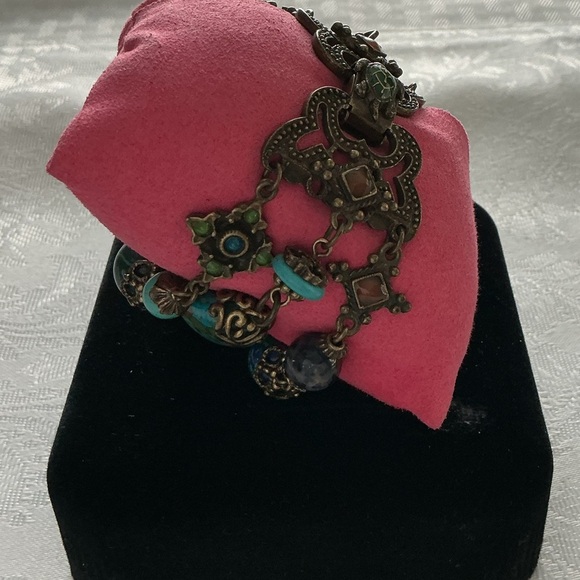 Sweet Romance Green and Turquoise Bracelet - Picture 2 of 4